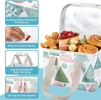 VENO 2 Pack Cooler Bag, Insulated Grocery Bags, Collapsible Cooler, Reusable Shopping Bags for Groceries, Water Resistant, Zippered, 2.5 Gallon (Pastel Forest)