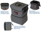 EPAuto Waterproof Car Trash Can with Lid and Storage Pockets, 2.5 Gallon Leakproof, Dark Gray