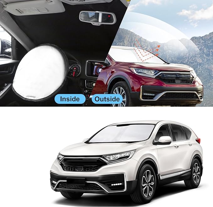 TINGLU Sun Shade for Honda CRV CR-V 2017-2022 Accessories Windshield Sun Shade Window Shade UV Rays Protection Sun Visor Cover with Steering Wheel Sunshade Storage Bag
