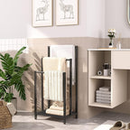 HOOBRO Free Standing Towel Rack, 3 Tier Blanket Rack, Blanket Holder for Bathroom, 16.9" L x 11" W x 31.9" H, Industrial Meta