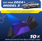 Michelin Premier Series Floor Mats for 2024 2025 2026 Tesla Model 3 Highland & Standard, 3PCS, All-Weather Floor Liner, Custom Fit, Durable TPE, Non-Slip, Not Fit 2017-2023 Model 3