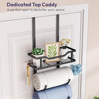 SWTYMIKI Over the Door Towel Rack - 6 Tier Towel Racks for Bathroom Wall Mounted, Towel Holder with Shelf, Hanging Rolled Tow