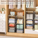 2 Pack Closet Organizer System, Extra Tall & Large Capacity Closet Shelves with Adjustable Dividers, 3-Tier Stackable Storage