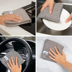 MR.SIGA Microfiber Cleaning Cloth, All-Purpose Microfiber Towels, Streak Free Cleaning Rags, Pack of 12, Grey, Size 32 x 32 c