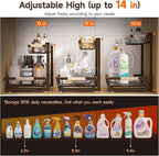 Sevenblue 2 Packs Under Sink Organizer, Height Adjustable 2 Tier Under Kitchen Sink Organizer, Multi-Purpose Storage Shelf fo
