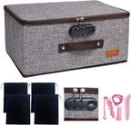 Locking Adult Game Toy Storage Organizer Lock Box Toy Storage Bins Game Toys Storage Bags with 4 Drawstring Bags, Large capac
