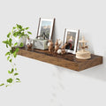12 Inch Deep Floating Shelves | 36 Inch Brown Floating Shelves | 36" W x 12" D Rustic Wood Shelves for Wall | Deep Brown Shel
