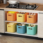 ORGIDOL 12 Pack Colorful Plastic Storage Bins, Storage Container for Organizing, Colored Storage Boxes with Handle for Shelve