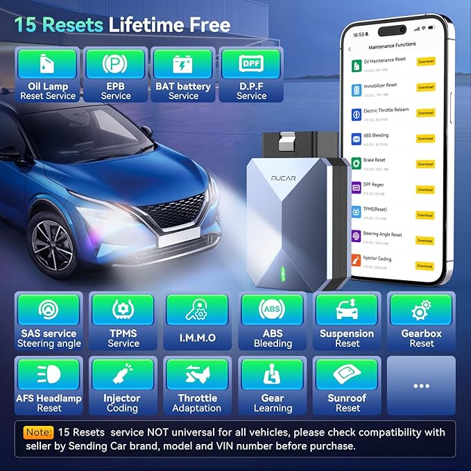 MUCAR AI-Assisted OBD2 Scanner Bluetooth Lifetime Update, BT200 MAX Compatible with ELM327, All System OBD2 Diagnostic Tool