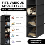 Simple Houseware 10 Shelves Closet Hanging Shoe Organizer, Black