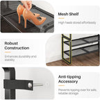 SNTD Shoe Rack - Expandable Shoe Organizer for Closet, Adjustable Metal Shoe Shelf Storage, Stackable Long Shoe Stand Holder 