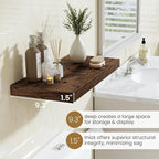 24"W x 9.3"D Floating Shelves for Wall, Wall Mounted Bathroom Shelves 2 Pack Deep Floating Shelf for Bedroom Kitchen Living R