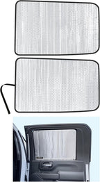 Side Window Rear Seat 2nd Row Sunshade Custom Fit for 2020 2021 2022 2023 2024 2025 2026 Chevrolet Silverado 2500 3500, 4Dr 4Door Crew Cab, UV Reflector Sun Protection Accessories (Set of 2)