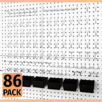 HUHOLE 86 Piece Pegboard Hooks Assortment Kit with Pegboard Bins Garage Tool Organizer Set Fits 1/8 and 1/4 Inch Peg Board Ac