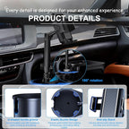 Car Cup Holder Tray, 4 in 1 Drink Holder Expander with Expandable Food Tray Table, for Road Trip Essentials & Daily Commute (