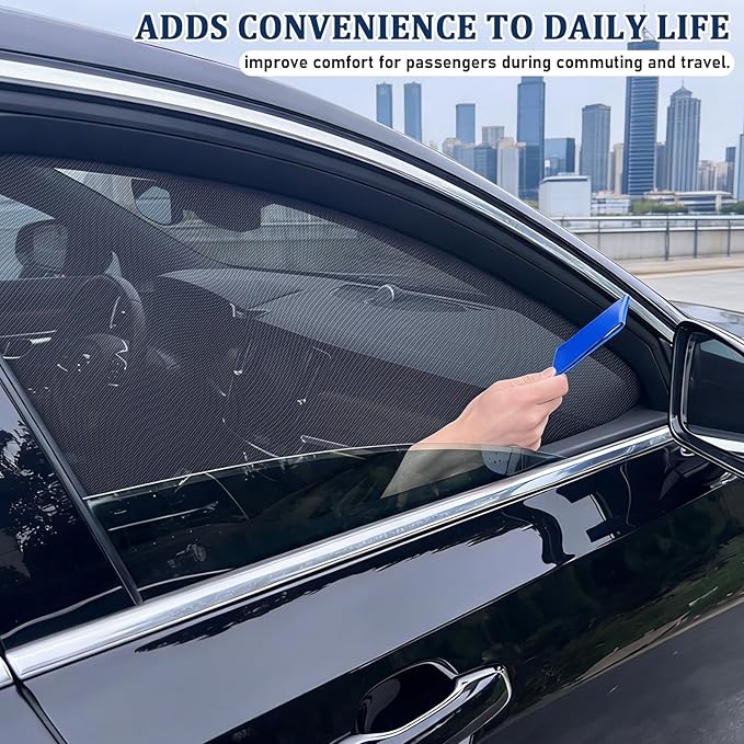 Car Window Shades,Car Window Screens for Camping,Car Window Cover for Baby,Universal Stretchable & Breathable Mesh Shades,Block Sun Rays,Fit Most Truck,SUV and Minivan(Front 2 Pack)