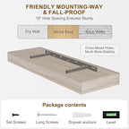 Fun Memories Floating Shelves for Wall, 32Inch Floating Shelves Set of 2, Hanging Shelf with Invisible Brackets, Wood Shelves