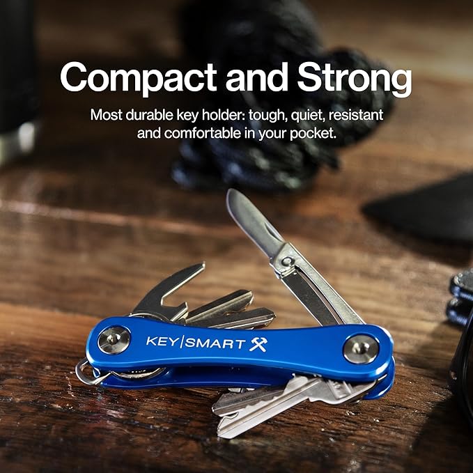 KeySmart Rugged - Multitool Key Holder for Keychain w/Bottle Opener and Pocket Clip, Key Organizer for Key Chain, EDC Keychai