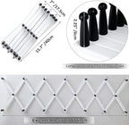 WEBI Accordion Wall Hanger,Expandable Wooden Coat Rack,Accordion Hat Rack for Wall for Hats,20 Peg Hooks,Black White,2 Packs