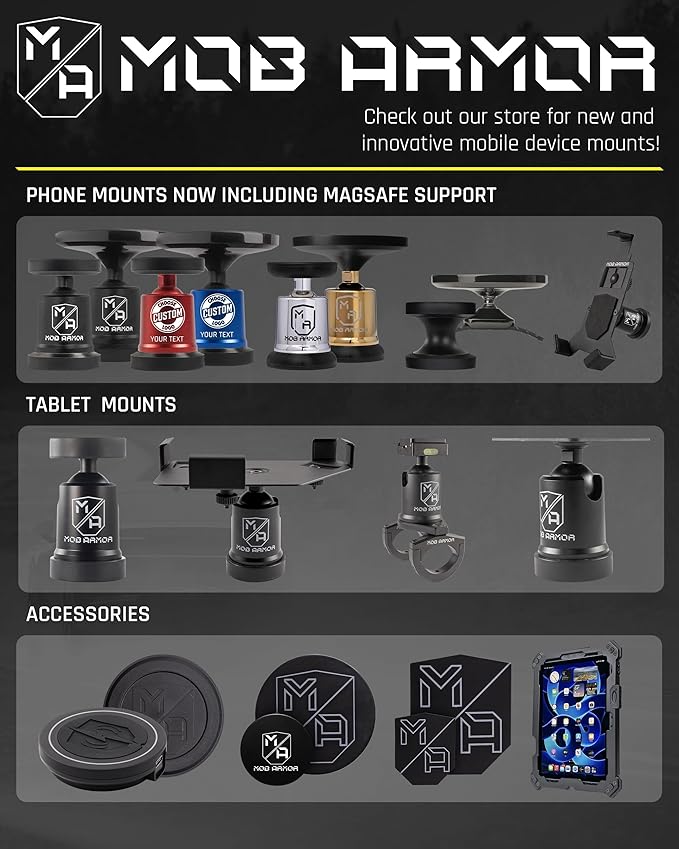 Mob Armor Magnetic Phone Mount Plates - Strong Adhesive Steel Discs for MobNetic Maxx & Mob Magnetic Car Mounts, Compatible with Phone Magnet Plates, Vehicle Accessory - Black (4 Pack)