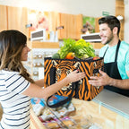 Reusable Grocery Bags Heavy Duty Shopping Bags Foldable Large Tote Bags with Long Handles & Hard Bottom