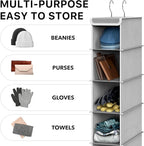 Simple Houseware 2 Pack 10 Shelves Hanging Organizer, Gray