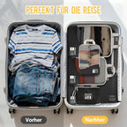 Compression Packing Cubes 8 Set, Dual Zipper Compression Packing Cubes for Travel, See-Through Mesh Packing Bags for Suitcase