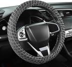 Auto Newer Breathable Steering Wheel Cover Suitable For Four Seasons，Anti-Slip Design，Odorless，Easy Carry Unviersal Fit for Truck SUV Sedans Vans,Interior Accessories Standard Size[14" 1/2-15"]（Black）