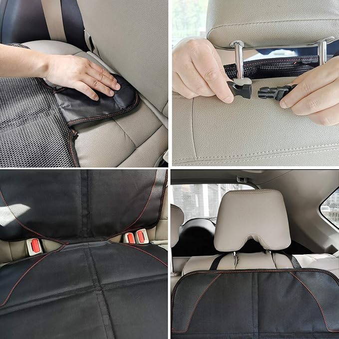 Car Seat Protector for Child, Baby, Pets -1 Pack car seat Cover with Thick Padding- Waterproof Universal Size with Mesh Pocke
