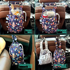 FLOCK THREE Leak-Proof Waterproof Car Trash Bag Foldable Multipurpose Trash bin Container Storage Cute Grocery Organizer Bag for Automotive Front or Back Seat in Cars SUVs and Trucks (Jungle Animals)