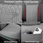 CAR PASS Car Seat Protector, 2 Pack Sideless Nappa Leather Seat Covers for Cars, All Season Waterproof Breathable Front Seats