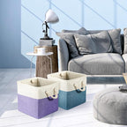 Geiserailie 6 Pcs 13 x 13 Inch Cube Storage Bins Fabric Storage Organizer Bins Foldable Cube Baskets with Sturdy Carry Handle