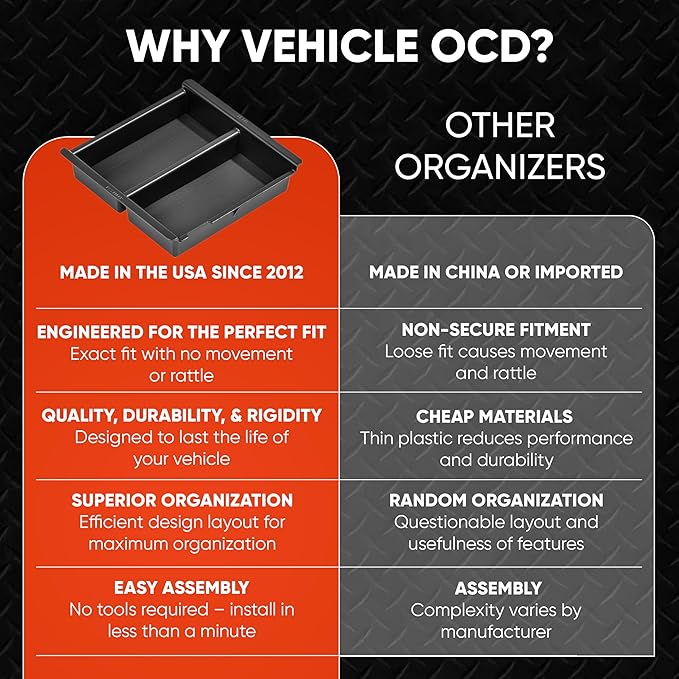 Vehicle OCD - Center Console Organizer Tray for Toyota 4Runner (2003-2009) - Made in USA - SLX140