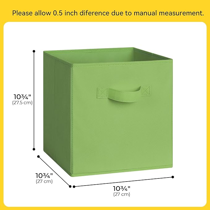 Cupic Cupid 11 Inch Storage Cube, Fabric Cube Storage Bin with Handles, Storage Cube Organizer for Clothes and Toys, Collapsi
