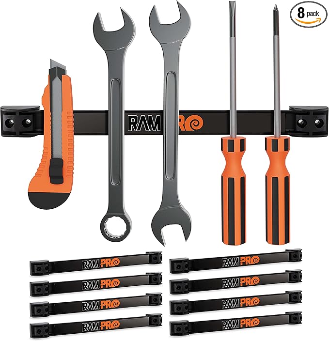 12" Magnetic Tool Holder Strip - A Tool Magnet Bar for Garage Organization, Shop Organization, and Workbench Accessories - Be