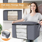 Fab totes Storage Bags,Clothes Blanket Storage Bins Foldable Closet Organizers with Reinforced Handle for Home Dorm Storage a