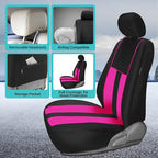 FH Group Car Seat Cover Full Set Striking Striped Car Seat Covers with Front Seat Covers and Rear Split Bench, Universal Fit 
