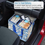 VENO 2 Pack Cooler Bag, Insulated Grocery Bags for Food Delivery, Collapsible Cooler, Reusable Shopping Bags for Groceries, Hard Bottom, Zippered, Foldable (Spring Breeze, 2 Pack)