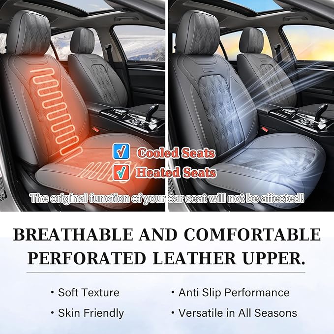Coverado Car Seat Cover Full Set, Waterproof Front and Back Seat Covers for Cars, 5-Pack Leather Seat Covers, Car Seat Protec