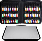 Zippered Case, Portable Organizer With Handle, Waterproof & Fireproof Binder With 54 Hooks and Tags, Key Box for Estate Sales