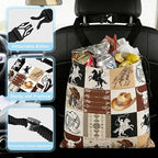 Western Cowboy Car Trash Bag - Waterproof Car Trash Bag Hanging Leakproof Car Garbage Bag - Washable Reusable Trash Bag for Car Interior Hanging Organizer Storage Vehicle Travelling Camping