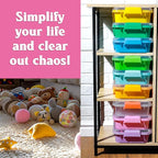 Carolart 3 Pack,Empty Sensory Bin,13.5 Inch Storage Container,Portable Plastic Storage Bins, Stackable Play Tray for toys,art