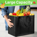 12 Pack Reusable Grocery Bags, Extra Large Foldable Shopping Bags, Heavy Duty Tote Bag with Reinforced Handles, Foldable & Wa