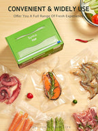 Syntus 11" x 75' and 8" x 75' Food Vacuum Seal Roll Keeper with Cutter Dispenser, Commercial Grade Vacuum Sealer Bag Rolls, B