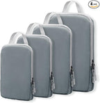 WOOMADA Compression Packing Cubes for Suitcases Travel Essentials 4 Set Expandable Travel Bags Organizer for Luggage(dark gre