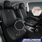 Skechers Air-Cooled Memory Foam Seat Covers,Mesh Thick Car Seat Covers,Piping Leather Car Seat Cover,Airbag Compatible,Automo
