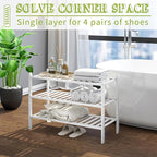 BMOSU 3-Tier Bamboo Shoe Rack Premium Stackable Shoe Shelf Storage Organizer for Hallway Closet Living Room Entryway Organize