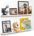 Fun Memories Picture Ledge Shelf, 36 Inch Floating Shelves Set of 2, Nursery Book Shelves for Toys Storage, Kids Bookshelf Wa