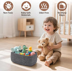 5-Pack Small Woven Rope Storage Baskets – 2 Sizes Organizer Bins for Closet, Shelf, Bookshelf, Nursery, Changing Table, Fabri