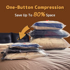 Vacuum Bags for Travel with Wireless Rechargeable Pump, Compression Space Saver Bags for Clothing, Luggage & Suitcase, 15 Com